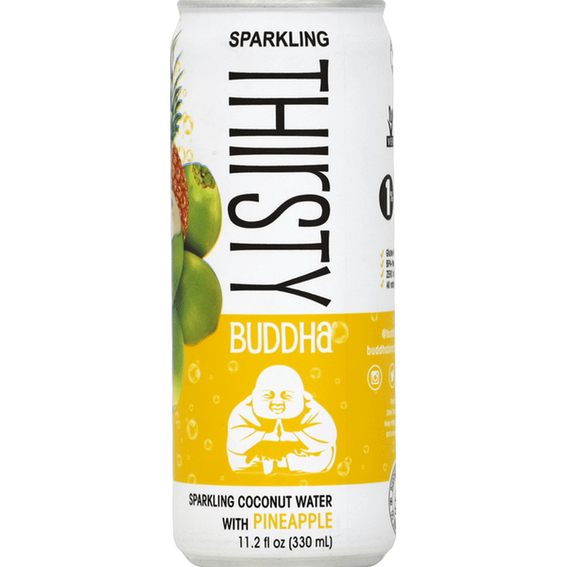 Thirsty Buddha Sparkling Coconut Water, with Pineapple (11.2 oz