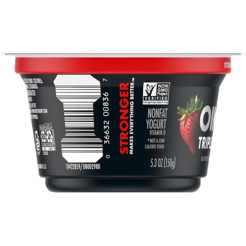 Oikos Triple Zero Strawberry Greek Yogurt (5.3 oz) from Safeway Instacart