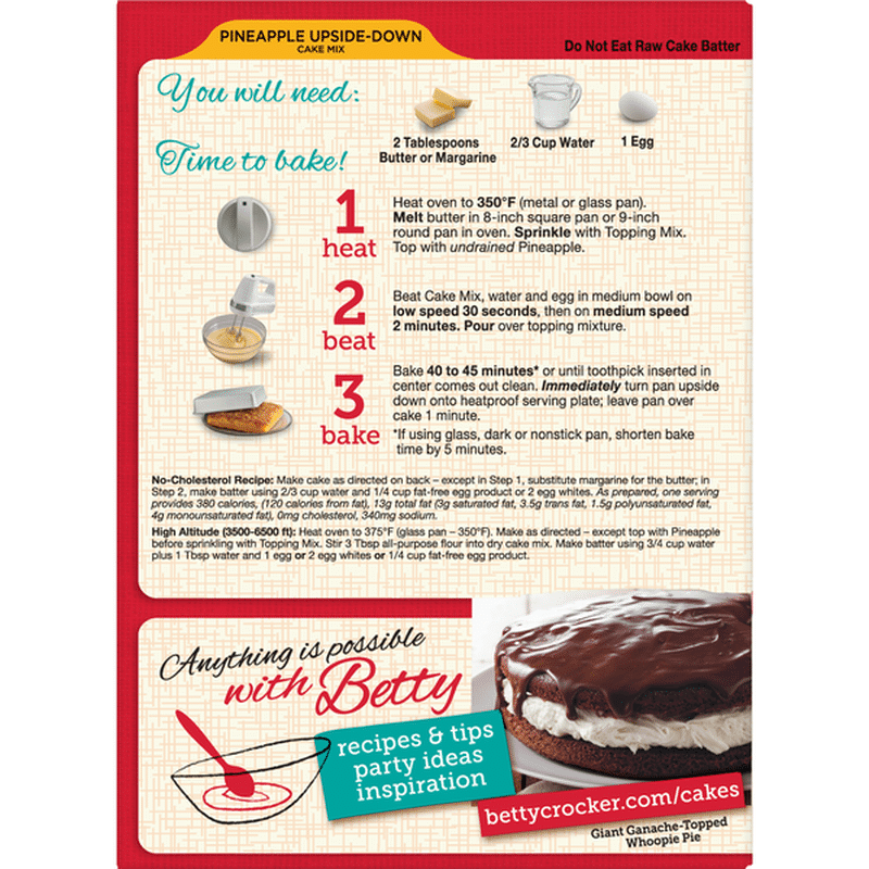 Betty Crocker Pineapple Upside-Down Cake Mix (21.5 oz) - Instacart