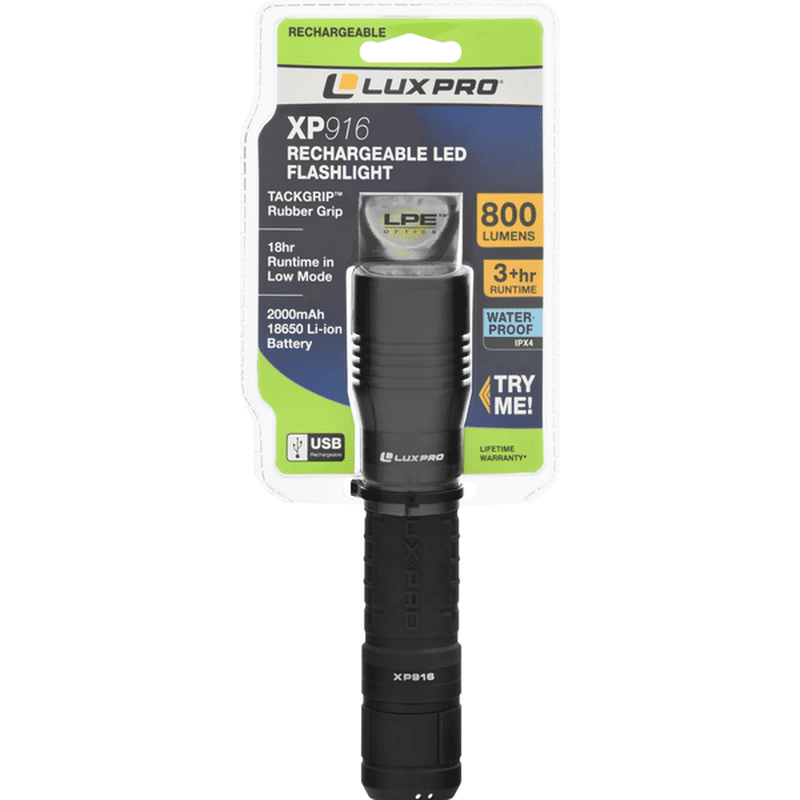 LuxPro Rechargeable 800 Lumen LED Flashlight Black (1 each) Instacart