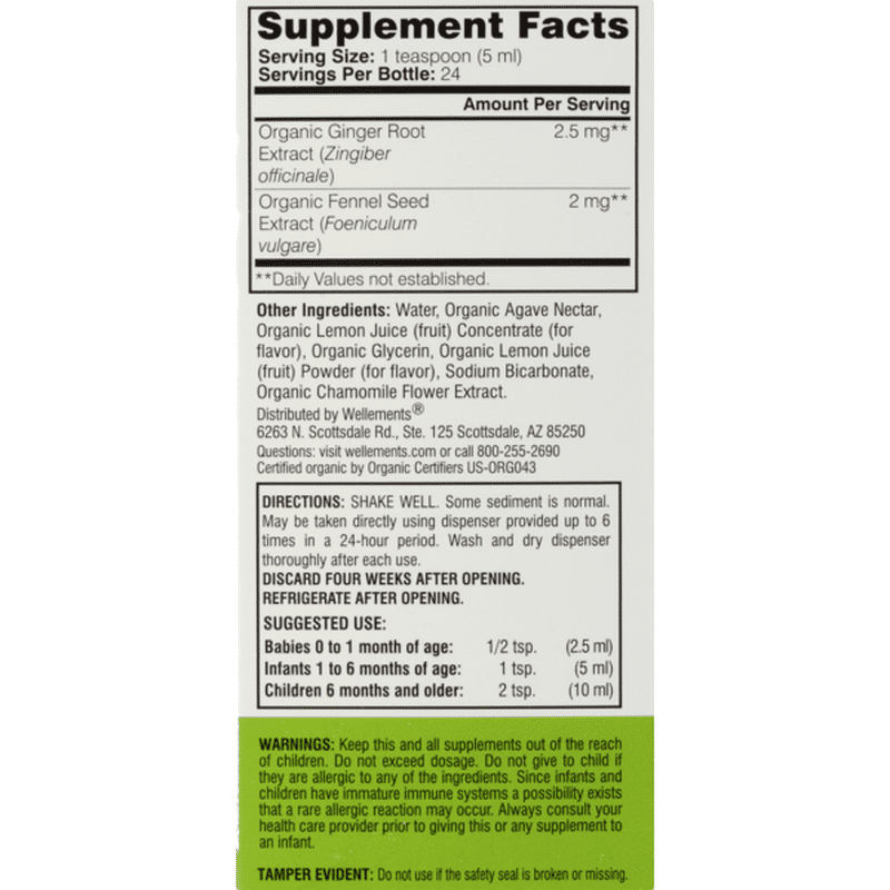 wellements gripe water ingredients