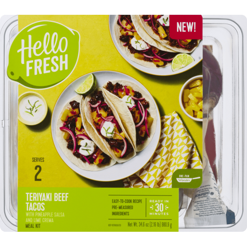 HelloFresh Hello Fresh Meal Kit Teriyaki Beef Tacos with Pineapple Salsa and Lime Crema (34.6 oz