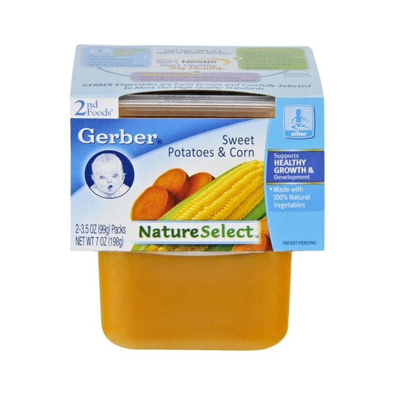 Gerber Nature Select 2nd Foods Sweet Potatoes & Corn 2CT (7 oz) Instacart
