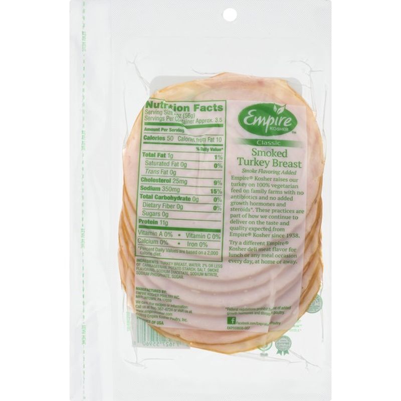 Empire Kosher Turkey Breast, Smoked, Classic (7 oz) Instacart