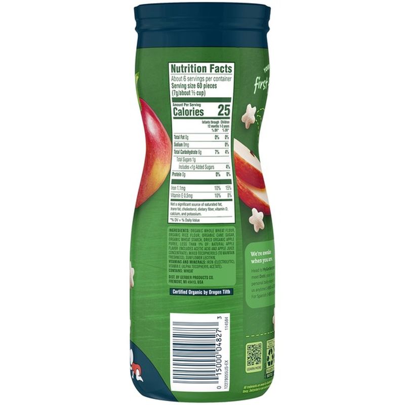 gerber organic puffs apple