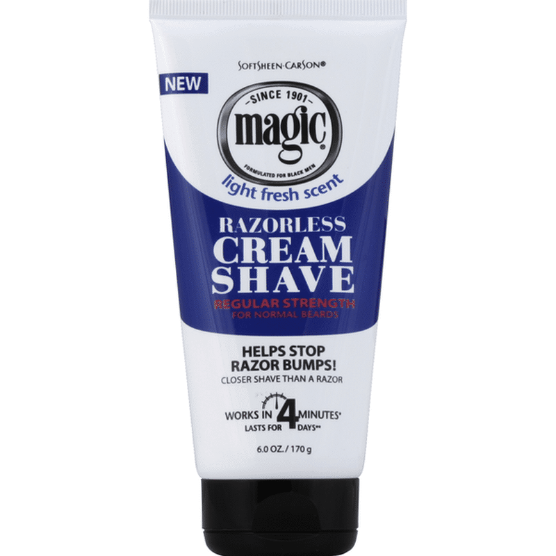 Magic Cream Shave, Razorless, Regular Strength, Light Fresh Scent (6 oz ...