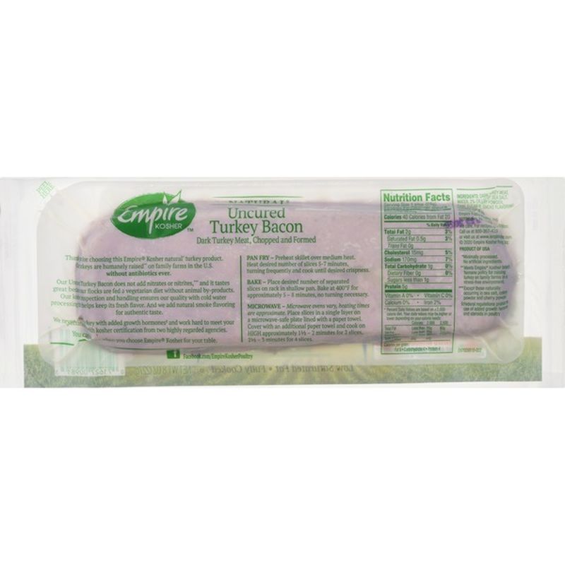 Empire Kosher Turkey Bacon, Uncured, Natural (8 oz) Instacart