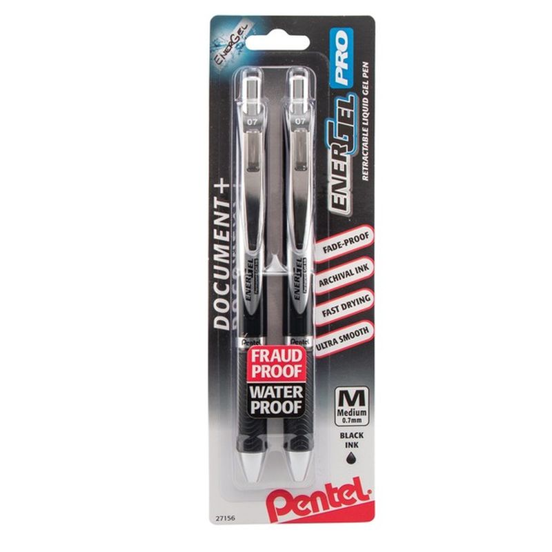 Pentel Black EnerGel PRO Permanent Retractable Liquid Gel Pen