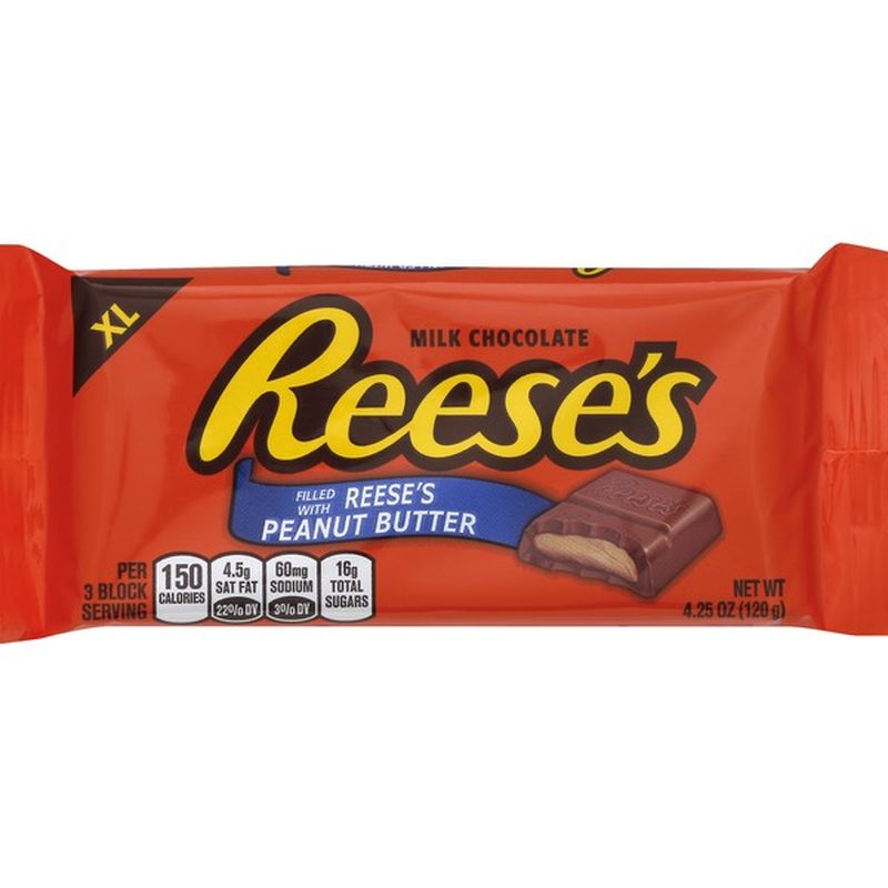 Reese's Milk Chocolate, Filled with Reese's Peanut Butter, XL (4.25 oz ...