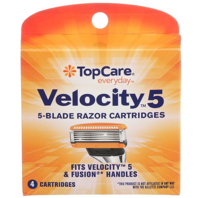 Top Care 5 Blade Velocity Razor Refill Cartridges (4 ct) Instacart