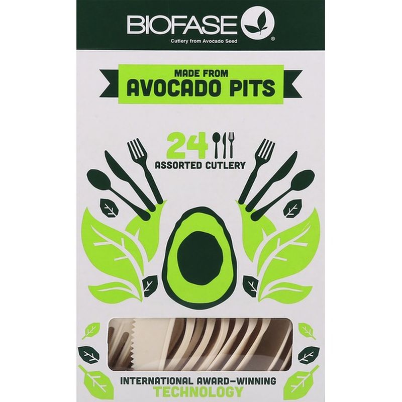 Biofase Cutlery, Assorted, Avocado Seed, Premium (24 each) Instacart