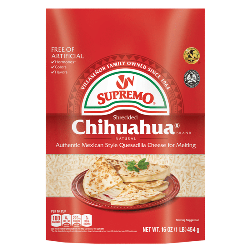 V&V Supremo Shredded Chihuahua Quesadilla Cheese, Mexican Style