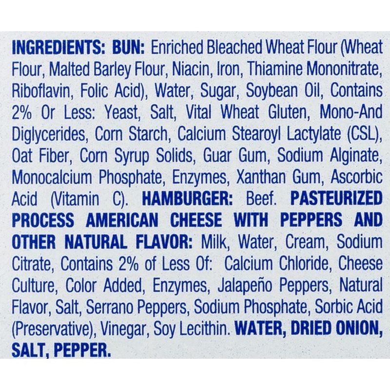 white castle jalapeno cheese slider calories