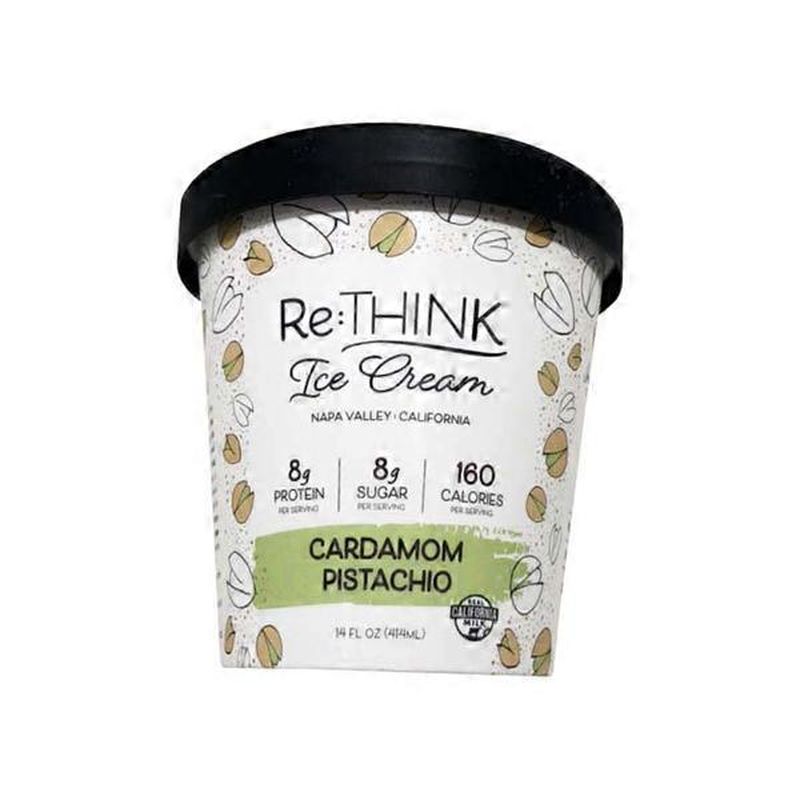 ReThink Ice Cream Cardamom Pistachio, LactoseFree A2/A2 dairy, Low