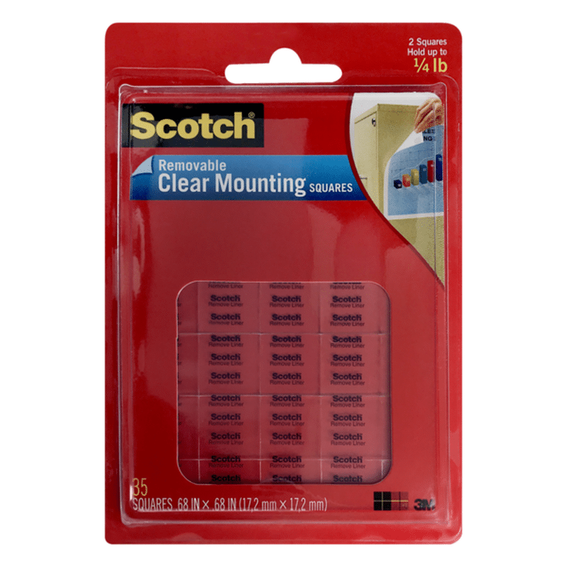Scotch 3M Removable Clear Mounting Squares (35 ct) Instacart