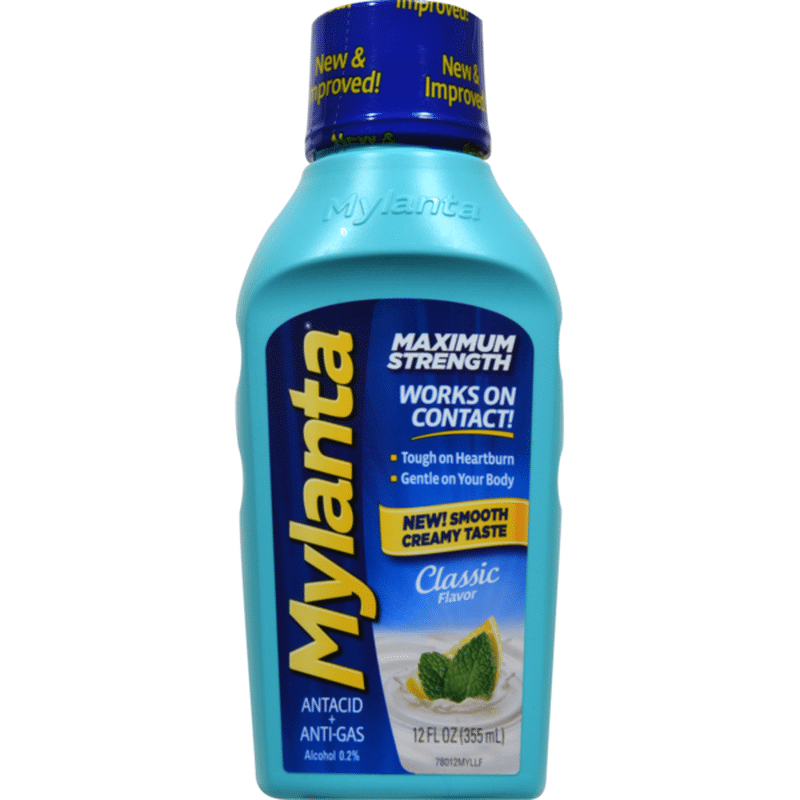 Mylanta Antacid + AntiGas, Maximum Strength, Classic Flavor (12 oz