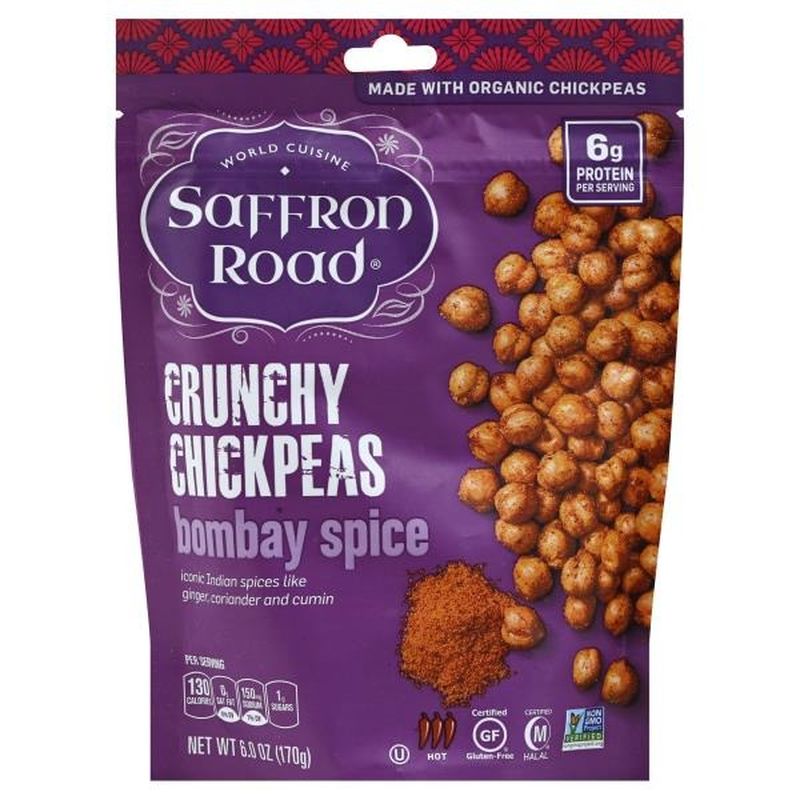 Saffron Road Chickpeas, Crunchy, Bombay Spice, Hot (6 oz) from Publix