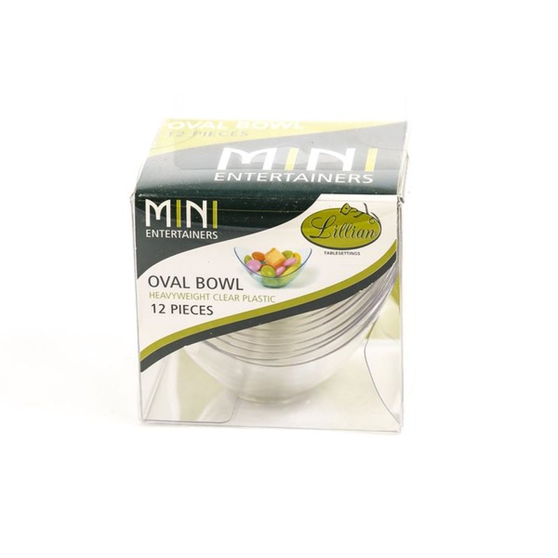 Lillian Mini Clear Plastic Oval Bowl