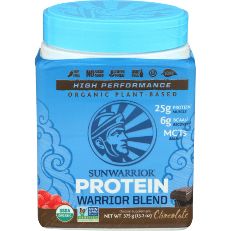 Sunwarrior Organic Plantbased Warrior Blend Protein 25 G Muscle, Bcaas