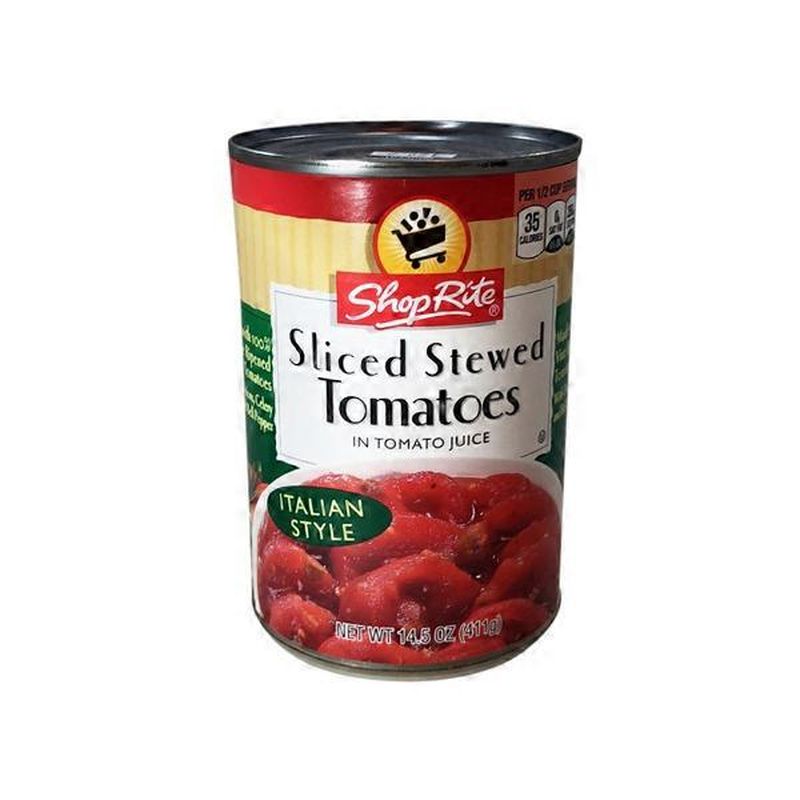 ShopRite ITALIAN STYLE Sliced Stewed IN Tomatoes JUICE (14.5 oz