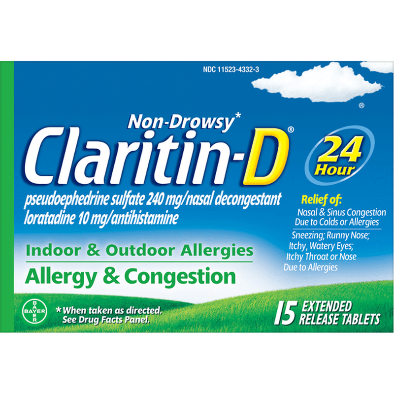 Claritin D Allergy Congestion Indoor Outdoor Allergies 24 Hour Extended Release Tablets 15 Ct Delivery Or Pickup Near Me Instacart