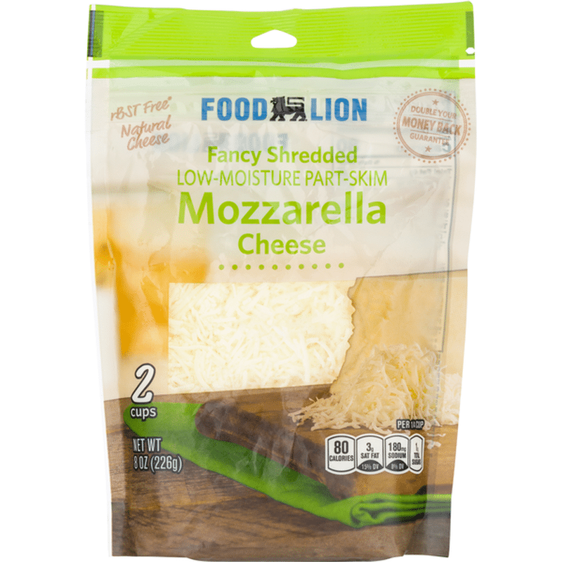 Food Lion Shredded Cheese, Fancy, Mozzarella, LowMoisture Part Skim (8