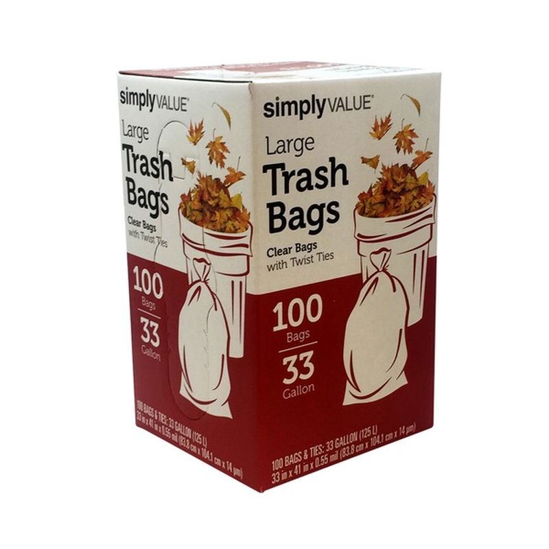 Simply Value Trash Bags, Twist Ties, Large (100 ct) from Smart & Final