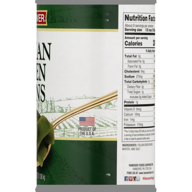 Hanover Green Beans, Cut, Italian, Can (38 oz) from Food Lion Instacart