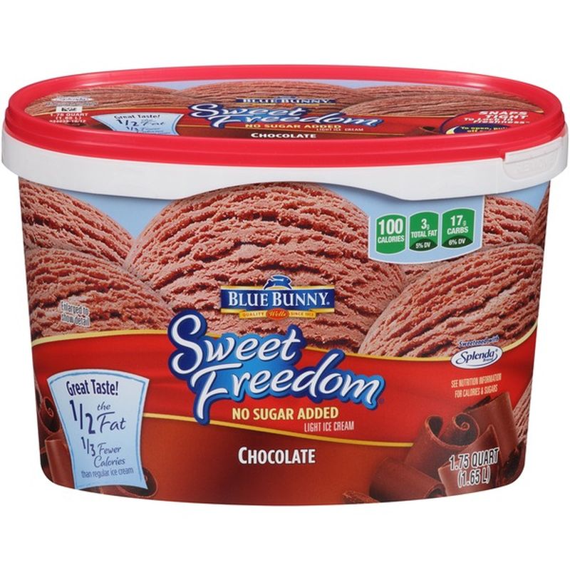 Blue Bunny Sweet Freedom No Sugar Added Chocolate Ice Cream (1.75 qt ...