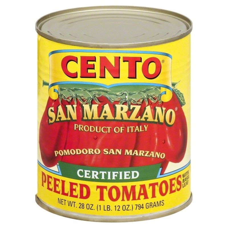 Cento San Marzano Whole Peeled Tomatoes with Basil Leaf, Certified (28