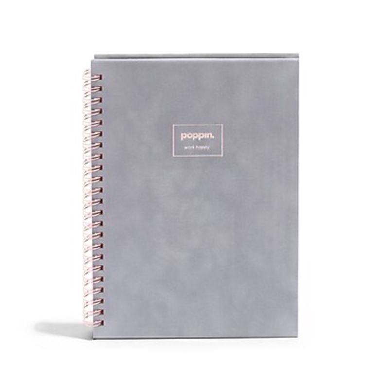 Poppin Dove Gray Velvet Medium Spiral Notebook