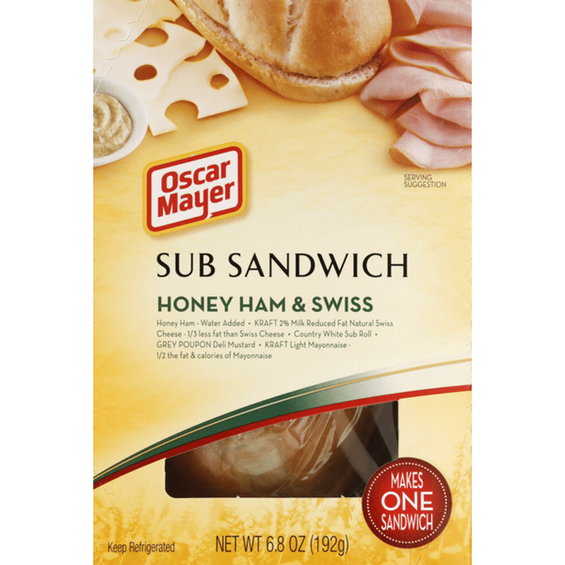 Oscar Mayer Sub Sandwich Honey Ham Swiss 6 8 Oz Instacart