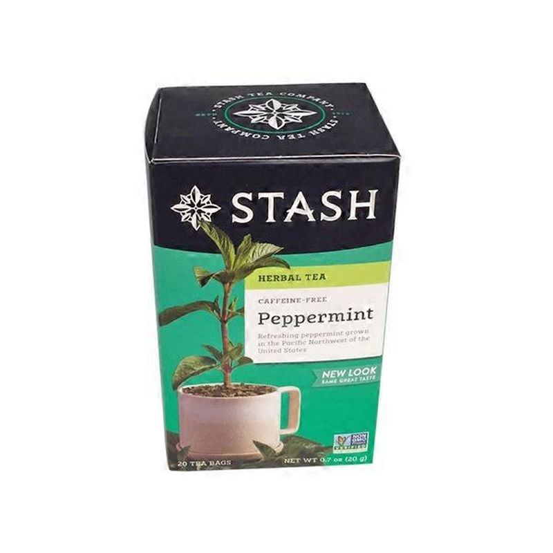 Stash Tea Herbal Tea, Peppermint, Caffeine Free, Bags (20 ct) Delivery