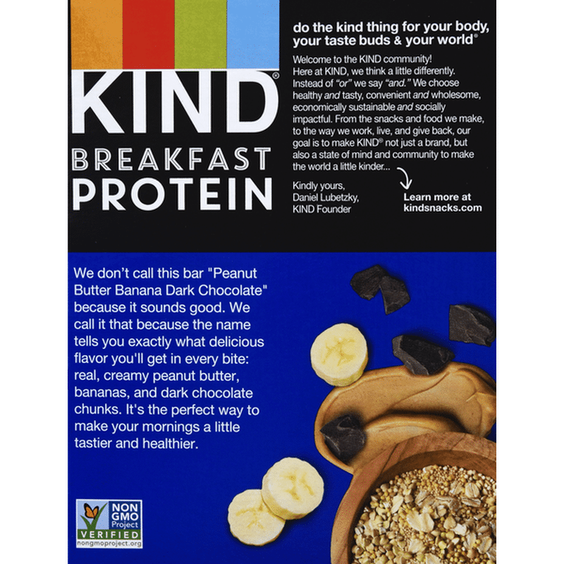 KIND Breakfast Protein Breakfast Protein Bars Peanut Butter Banana Dark