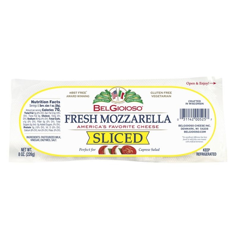 Belgioioso Fresh Mozzarella Cheese Sliced 8 Oz Instacart