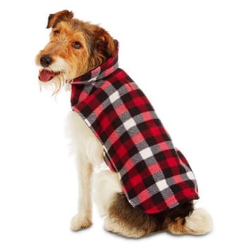 Good2 Go Checkered Reversible Cozy Coat Dog Jacket - Red - L/XL