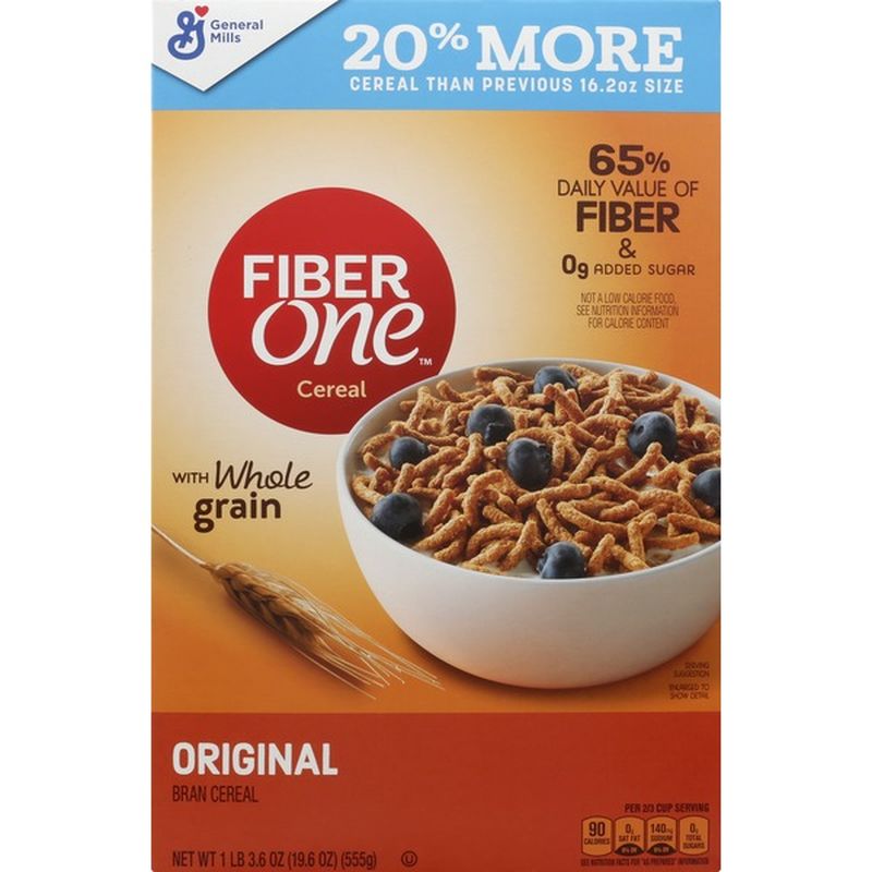 Fiber One Bran Cereal, with Whole Grain, Original (19.6 oz) from Cub ...