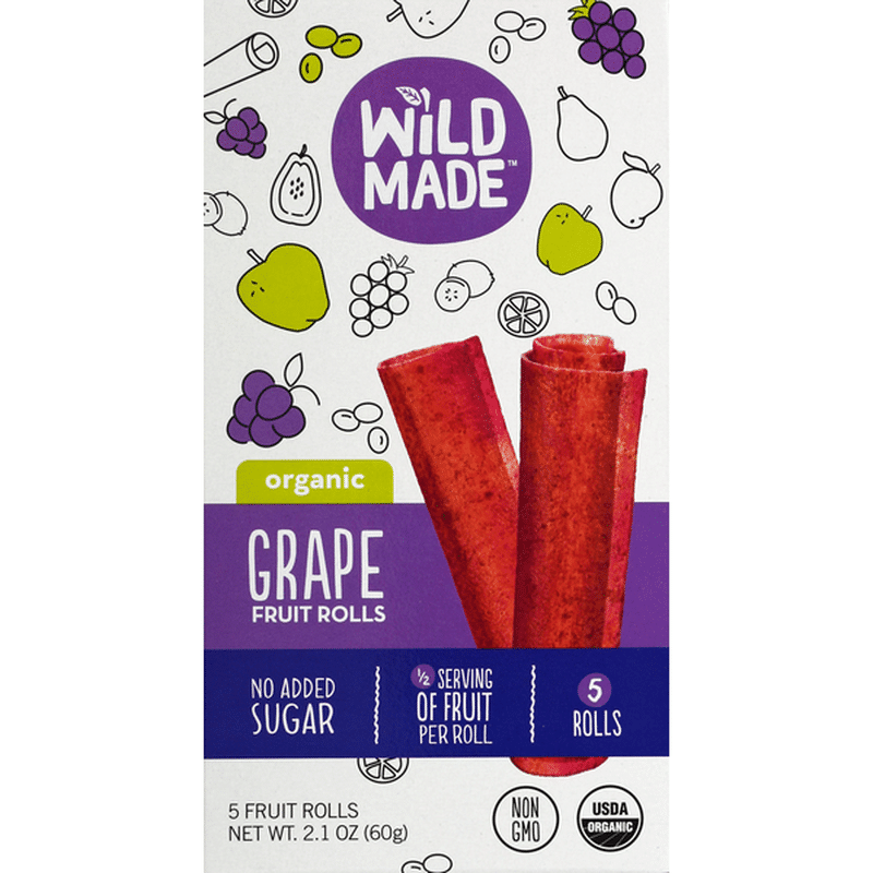 Wild Made Organic Fruit Rolls Grape (2.1 oz) Delivery or Pickup Near Me