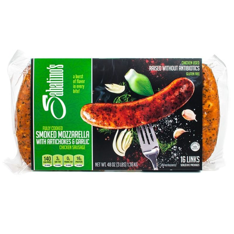 Sabatino Smoked Mozzarella With Artichoke and Garlic Chicken Sausage (16 ct) Instacart