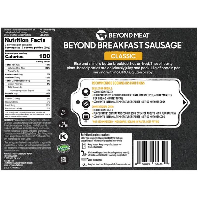 Beyond Meat Classic PlantBased Patties (7.4 oz) from Erewhon Instacart