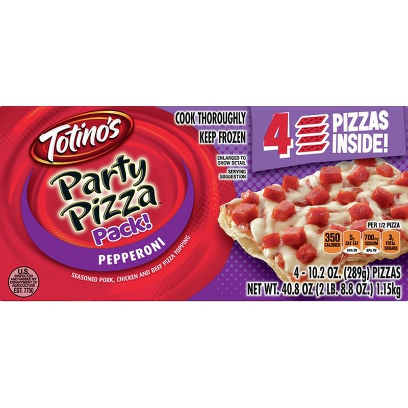 Totinos Party Pizza, Classic Pepperoni, 4 Pack
