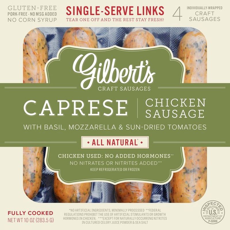 Gilbert's Caprese Chicken Sausage (10 oz) from Fry's Instacart
