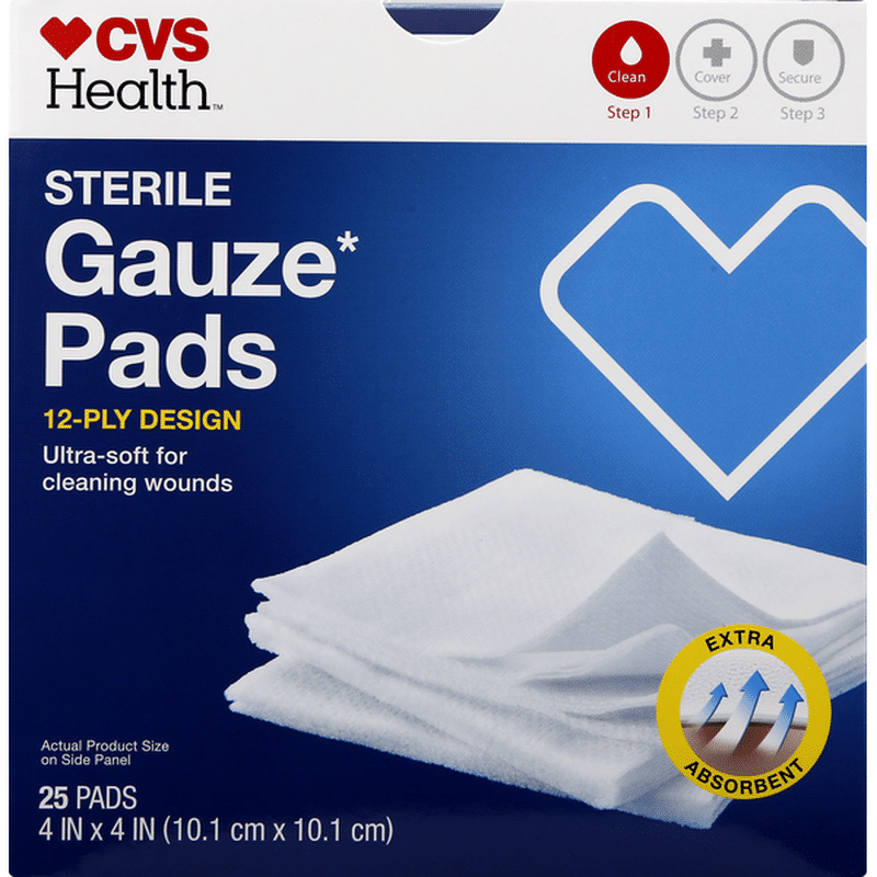 CVS Health Gauze Pads, Sterile, 12-Ply Design (25 each) - Instacart