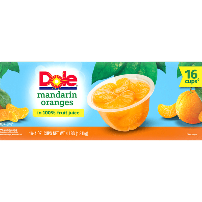 Dole Mandarin Oranges in 100 Fruit Juice Fruit Cups (4 oz) from BJ's