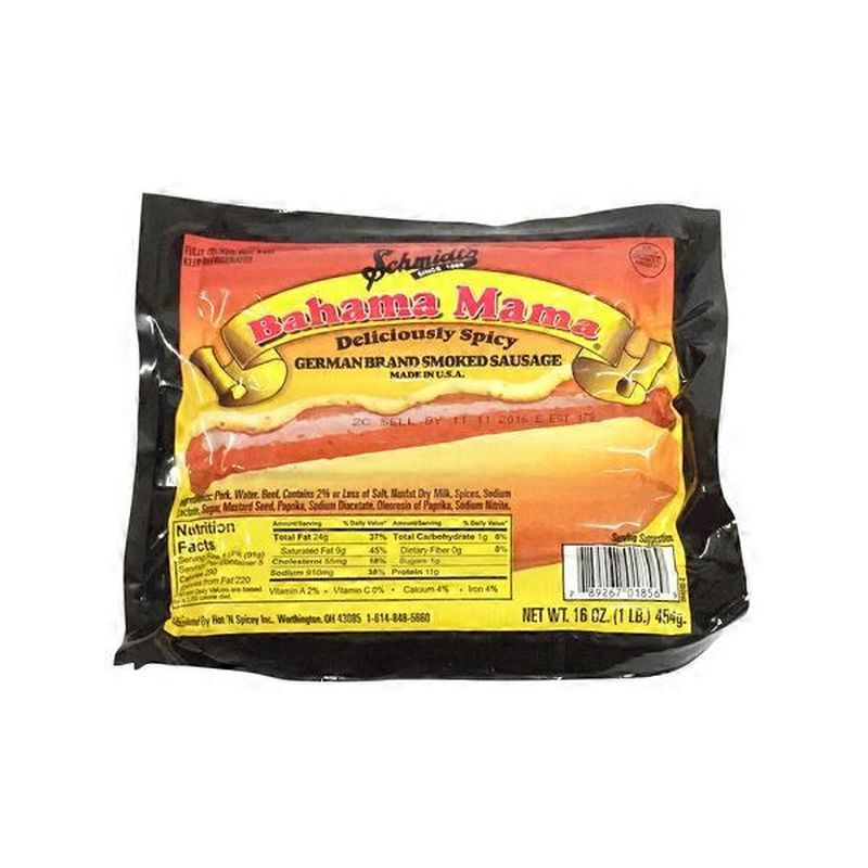 Schmidt's Bahama Mama German Brand Smoked Sausage (16 oz ...