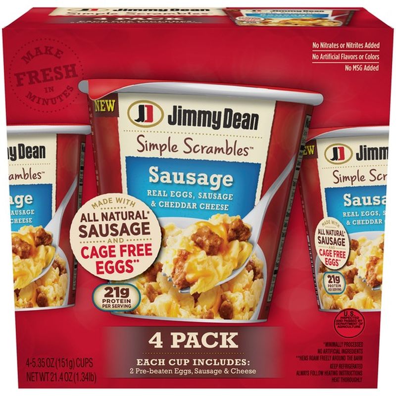 Jimmy Dean All-Natural Sausage Simple Scrambles, 5.35 oz. (4 Pack) (21. ...