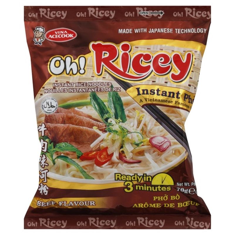 Vina Acecook Oh Ricey Instant Pho Noodles With Beef Flavor