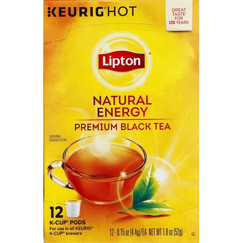 Lipton Black Tea, Premium, Natural Energy, KCup Pods (1.8 oz) Instacart