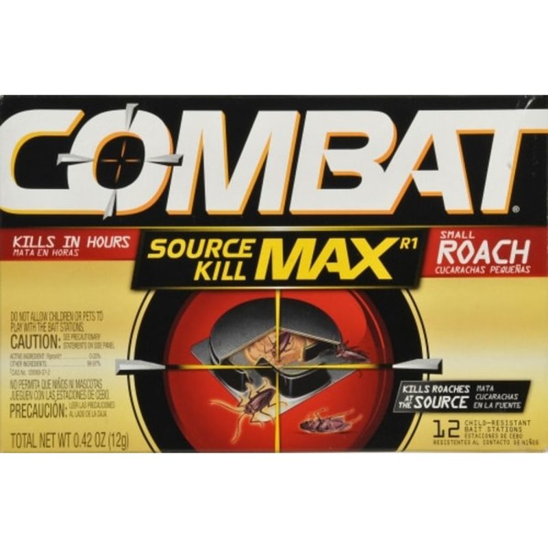 Combat Max Roach Killing Bait, Small Roach Bait Station (12 Ct) - Instacart