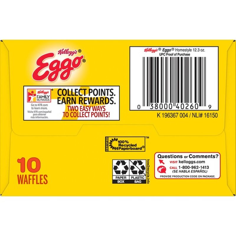 Kellogg's Eggo Frozen Waffles Homestyle